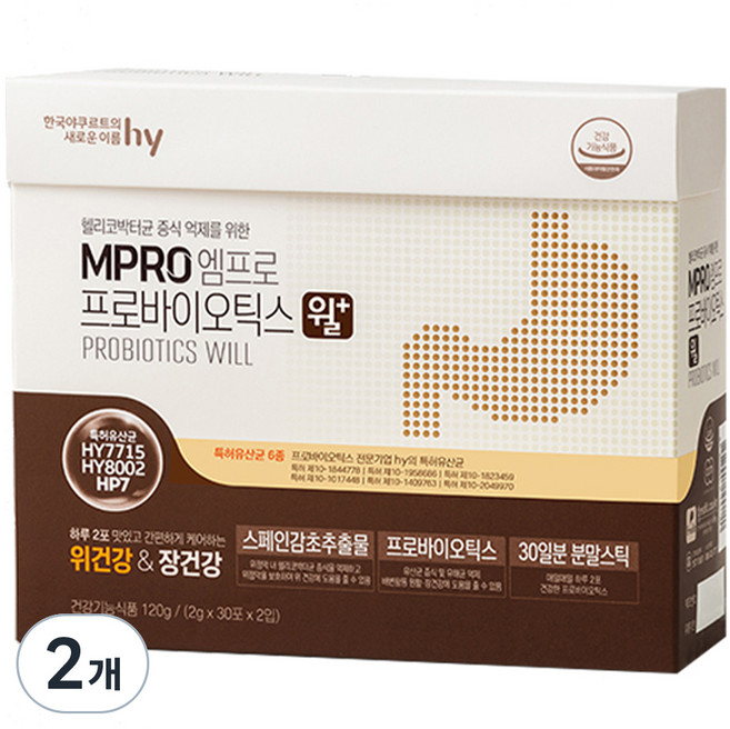 엠프로 프로바이오틱스 윌 플러스, 120g, 2개