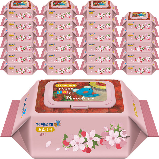 페넬로페 프르미에 로제 아기물티슈 휴대캡형, 65g, 20매, 24개