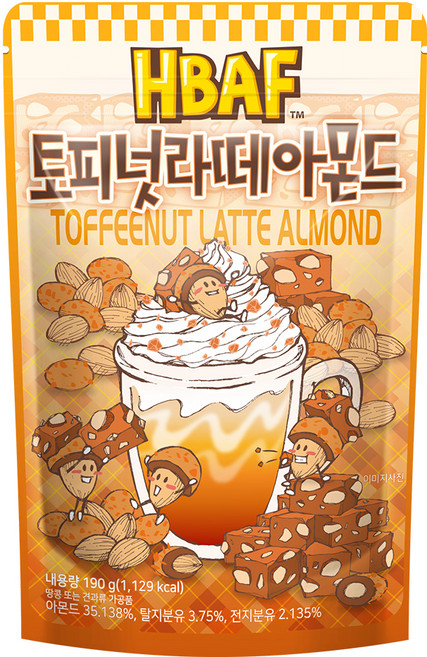 바프 토피넛라떼 아몬드, 190g, 1개