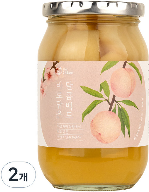 더오담 바로담은 달콤 백도, 2개, 450g