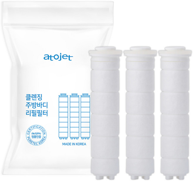 아토젯 클렌징 주방 핸디형 바디 리필 필터 3p, 1개