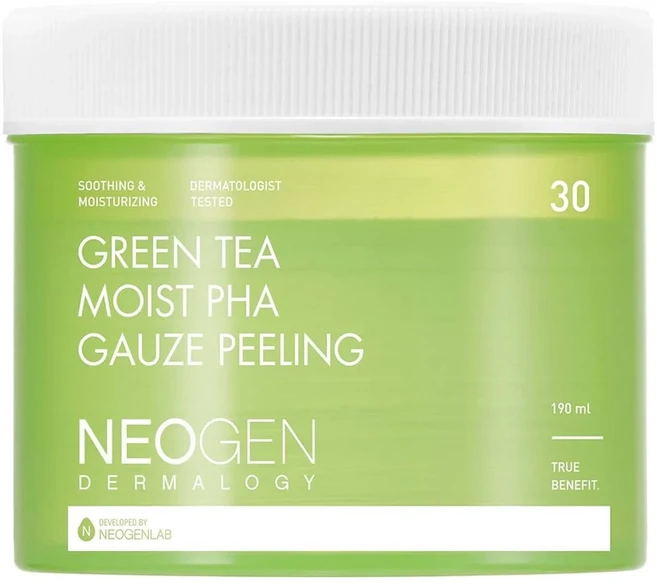 NEOGEN 綠茶保溼去角質棉片 190ml, 1個, 30片