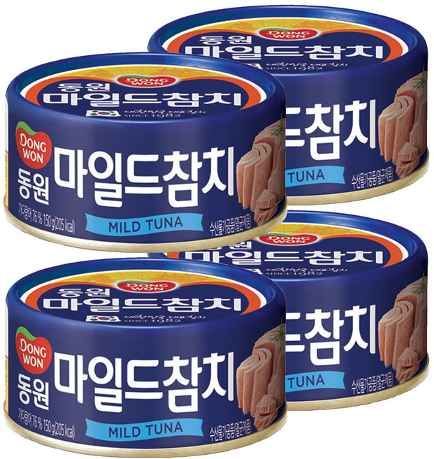 동원 마일드 참치, 150g, 4개
