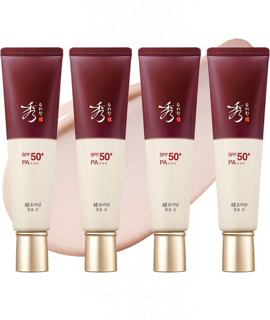 수려한 효비담 발효 선크림 SPF50+ PA+++, 60ml, 4개