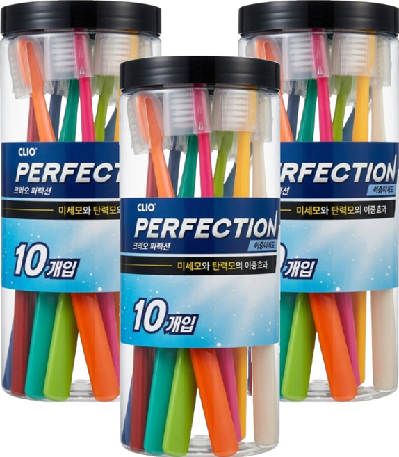 CLIO PERFECTION 雙重細軟毛牙刷, 10入, 3套