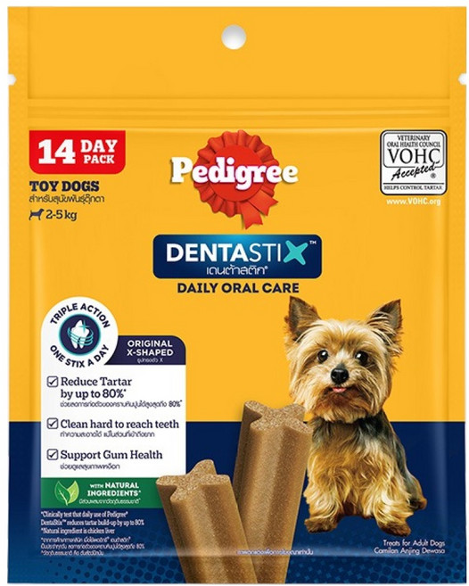 페디그리 강아지 덴타스틱 토이, 치아 관리, 120g, 1개