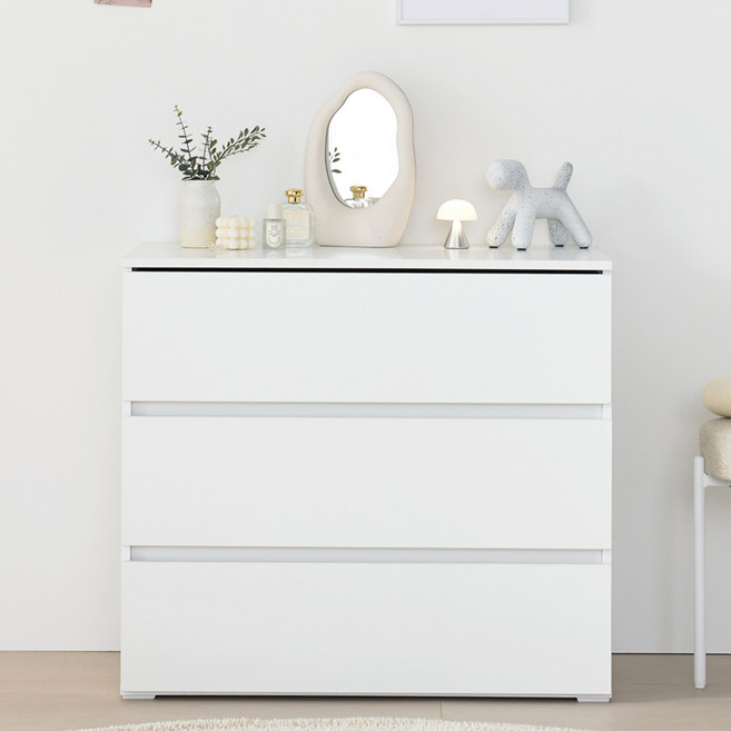 리디아 벨라 서랍장 방문설치, 화이트, 3단