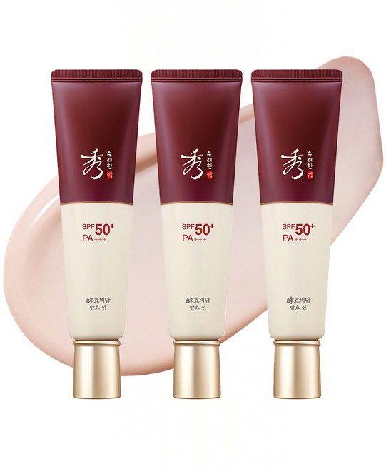 수려한 효비담 발효 선크림 SPF50+ PA+++, 60ml, 3개