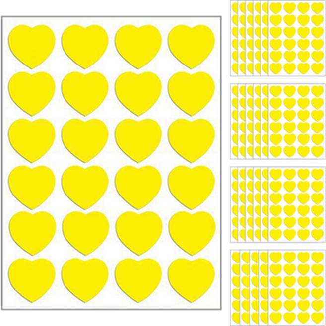 타이탄 다꾸 쁘띠 팬시 스티커 1.5cm, 옐로우 하트, 24개