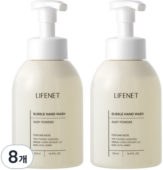라이프넷 버블 핸드워시 베이비 파우더, 500ml, 8개