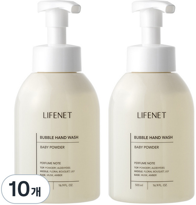 라이프넷 버블 핸드워시 베이비 파우더, 500ml, 10개