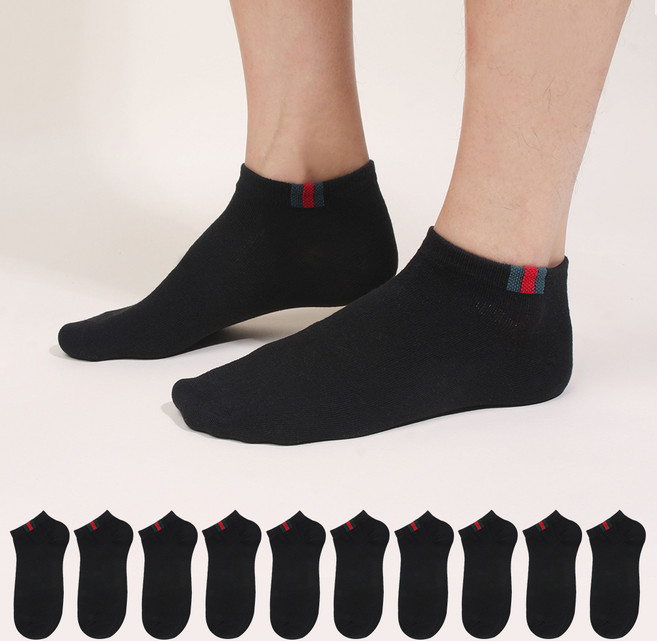 두발로 남성용 삼선 스니커즈 양말 10켤레