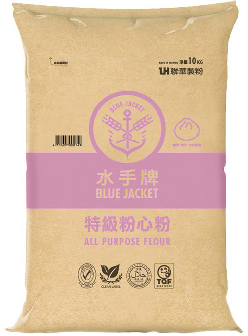 聯華製粉 BLUE JACKET 水手牌 水手特級粉心粉中筋麵粉, 10kg, 1包