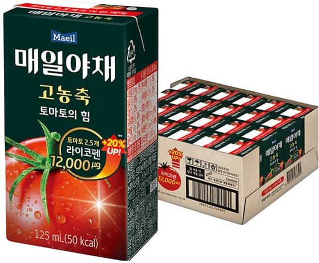 매일야채 고농축 토마토의 힘, 125ml, 24개