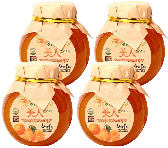 제주이야기 미인 화이바 꼬마 한라봉차, 200g, 1개입, 4개