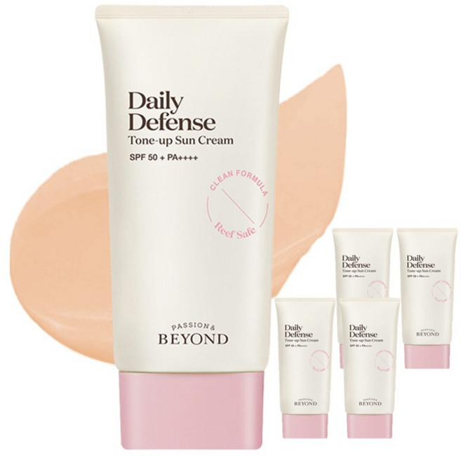 [비건라이프] 비욘드 데일리 디펜스 톤업 선크림 SPF50+ PA++++, 50ml, 5개