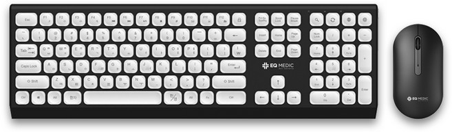 이큐메딕 항균 펜타그래프 저소음 무선 키보드 마우스 세트, 일반형, Sanitize-WS5, 블랙