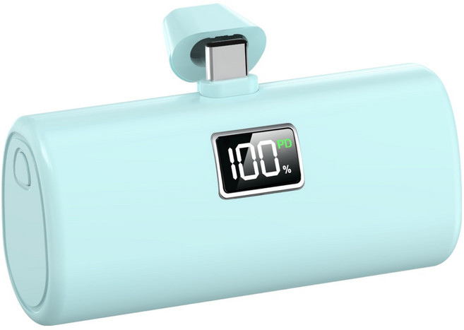 YINTO 도킹형 고속충전 PD 20w 일체형 휴대용 미니 보조배터리 C타입, XPB1-C, 스카이블루