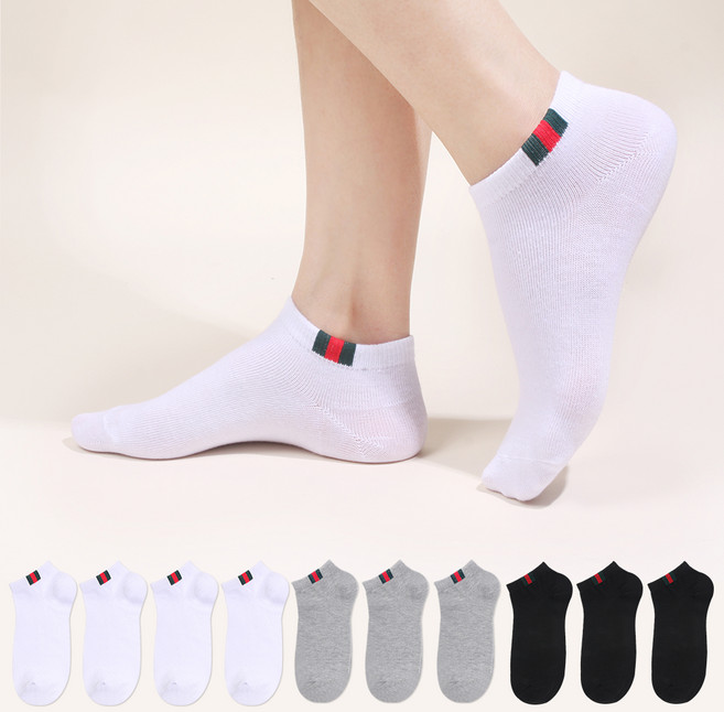 두발로 여성용 삼선 스니커즈 양말 10켤레