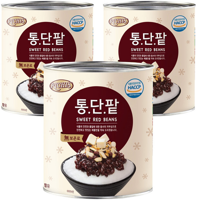 (주)동서 리치스 통단팥, 3개, 3kg