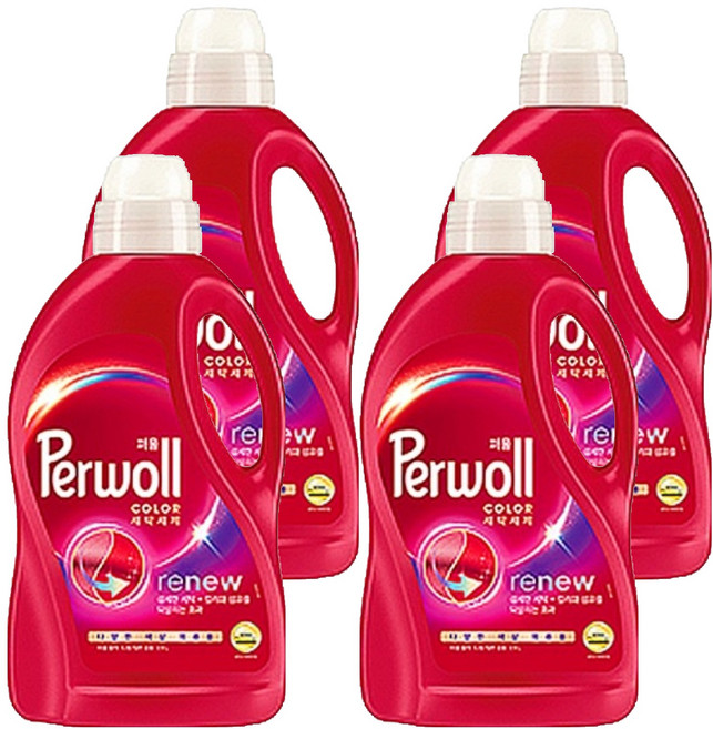 퍼울 컬러 세탁세제 겸용 본품, 1.9L, 4개
