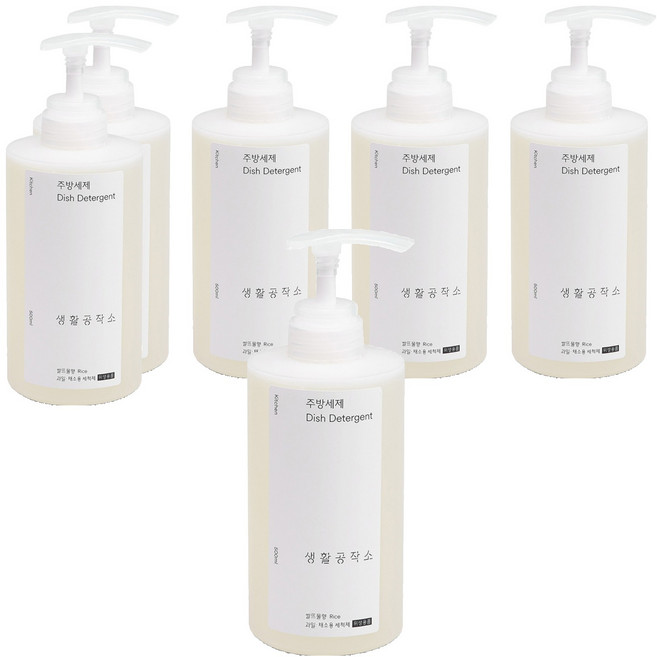 생활공작소 주방세제 쌀뜨물향, 500ml, 6개