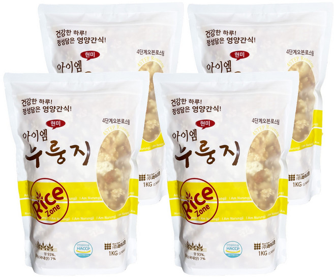 아이엠 현미 누룽지, 1kg, 4개