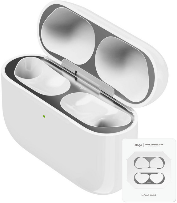 엘라고 에어팟 프로3 철가루 방지 스티커, 다크그레이, 1개