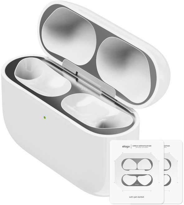 엘라고 에어팟 프로3 철가루 방지 스티커, 다크그레이, 2개