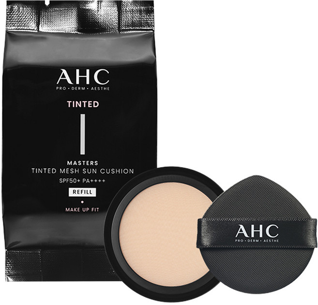 AHC 마스터즈 틴티드 메쉬 선 쿠션 리필 내추럴베이지 SPF50+ PA++++, 15g, 1개