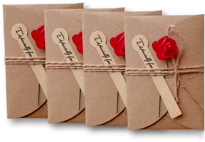 라이프팁스 고급스러운 크라프트 감성편지지, 장미(S), 4개