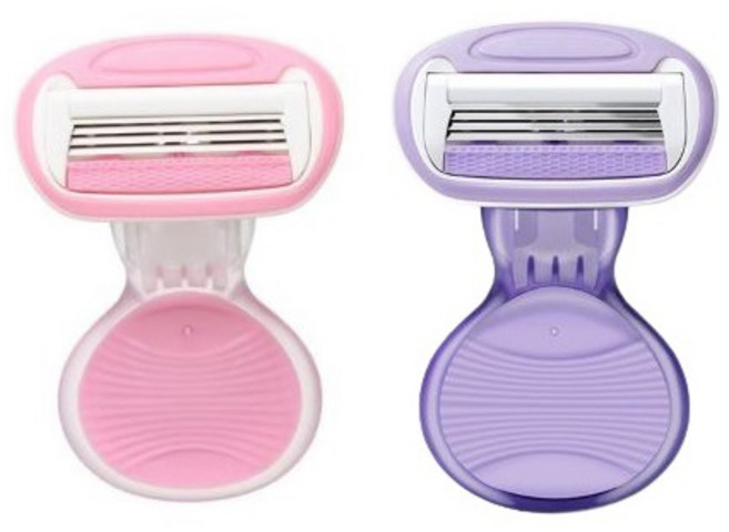 여성용 바디 미니 면도기 핑크 + 퍼플 + 케이스 세트, 1개