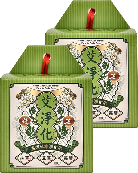 美吾髮 艾系列 強運草本淨化手工艾草皂 艾淨化, 100g, 2個