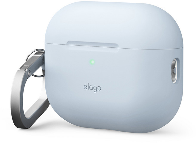 엘라고 실리콘 행 케이스, 에어팟 프로3, 라이트블루, 1개