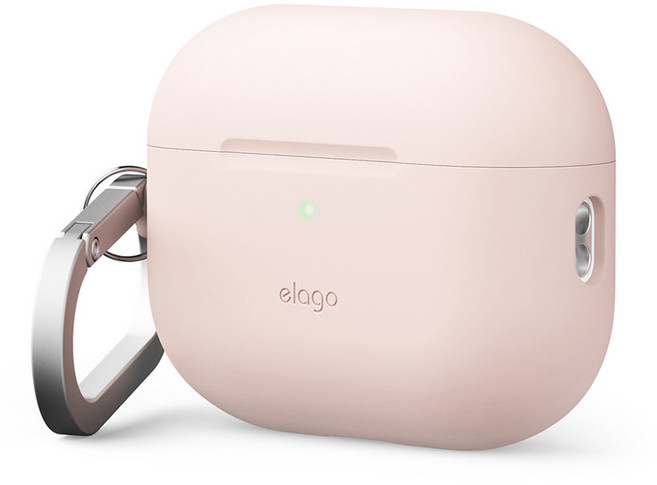 엘라고 실리콘 행 케이스, 에어팟 프로3, 샌드핑크, 1개