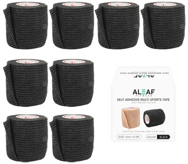 아리프 자가점착 다용도 스포츠 테이프 블랙, 8개