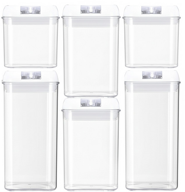 可疊密封罐6件組, 6個容器及相配的蓋子, 1組