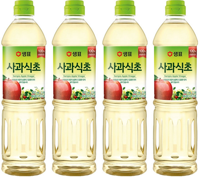 샘표 합성향 없는 사과식초, 900ml, 4개