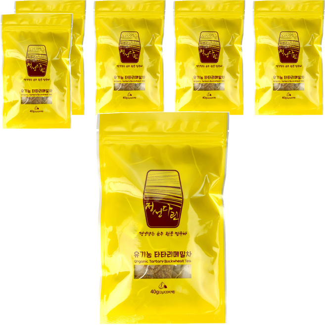 정성다린 유기농 타타리 메밀차 티백 지퍼백, 2g, 20개입, 6개