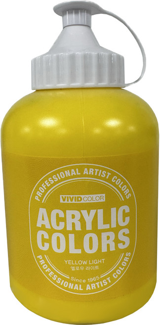 종이나라 비비드칼라 전문가용 아크릴 물감 옐로우라이트, 550ml, 1색