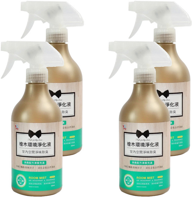 You Can Buy 檜木香氛室內除臭環境淨化液, 500ml, 4瓶