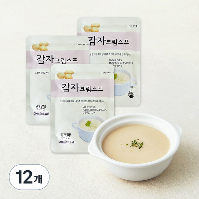 사랑과정성 감자 크림스프 (냉장), 12개, 200g