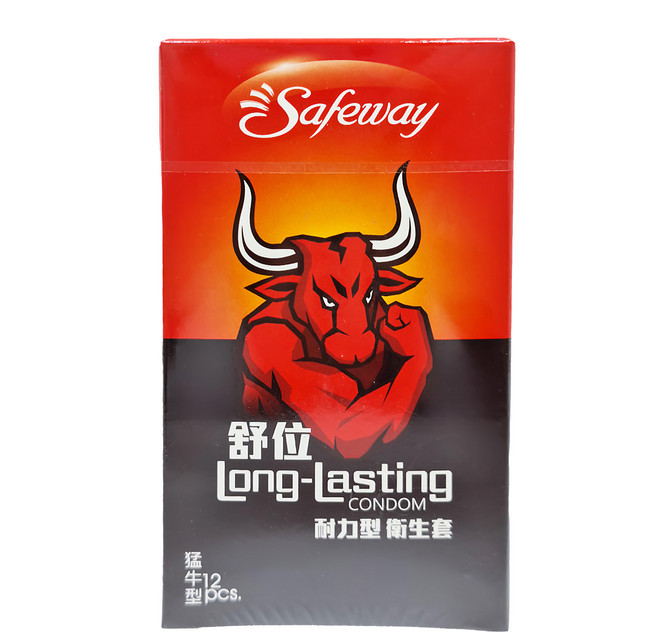 Safeway 猛牛 耐力型保險套 闊度52mm, 12件, 1盒