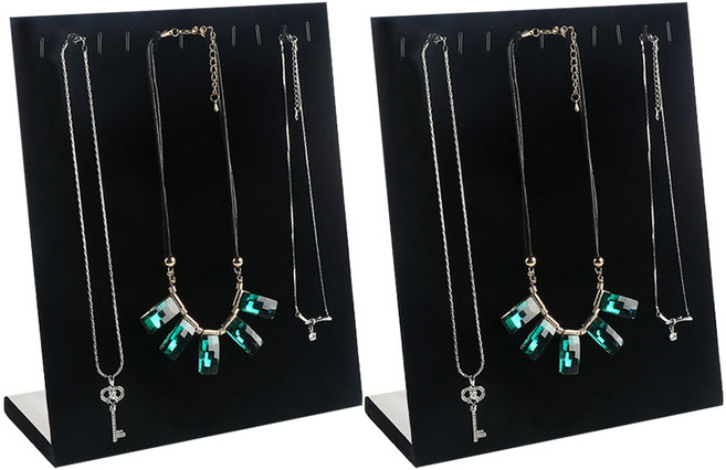 제이앤씨 L형 목걸이 진열대, 블랙, 2개