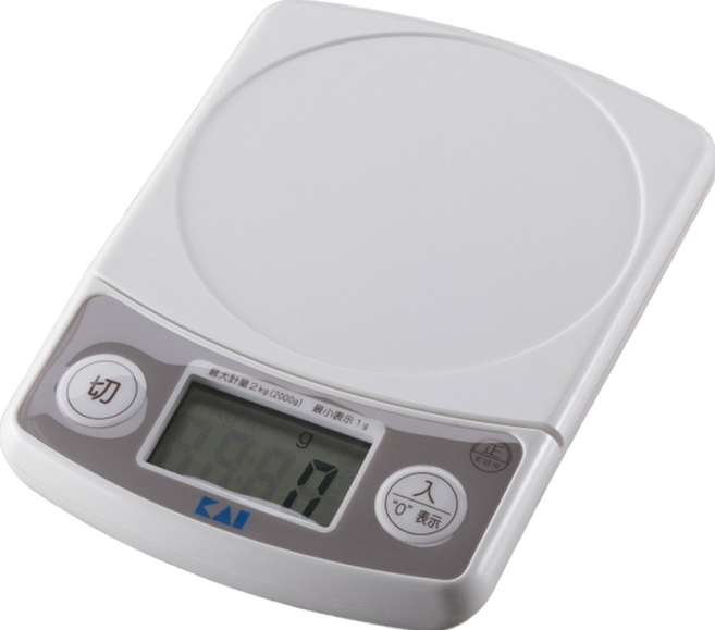 KAI 貝印 電子秤, 2kg, 白色, DL-6338