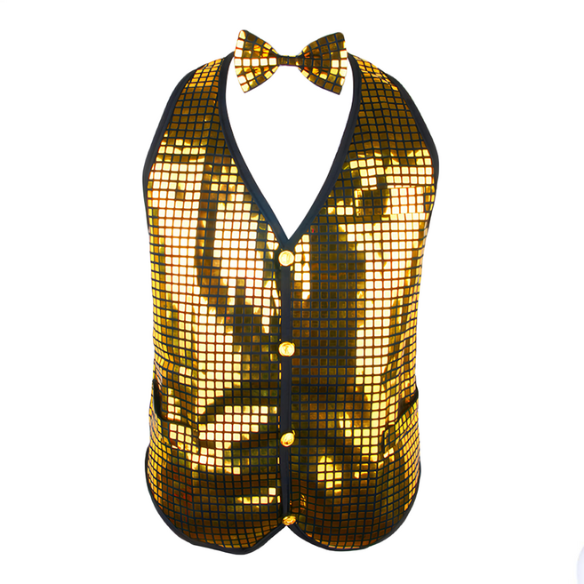Partyzzang 亮片背心+領帶組, 1套, 金色