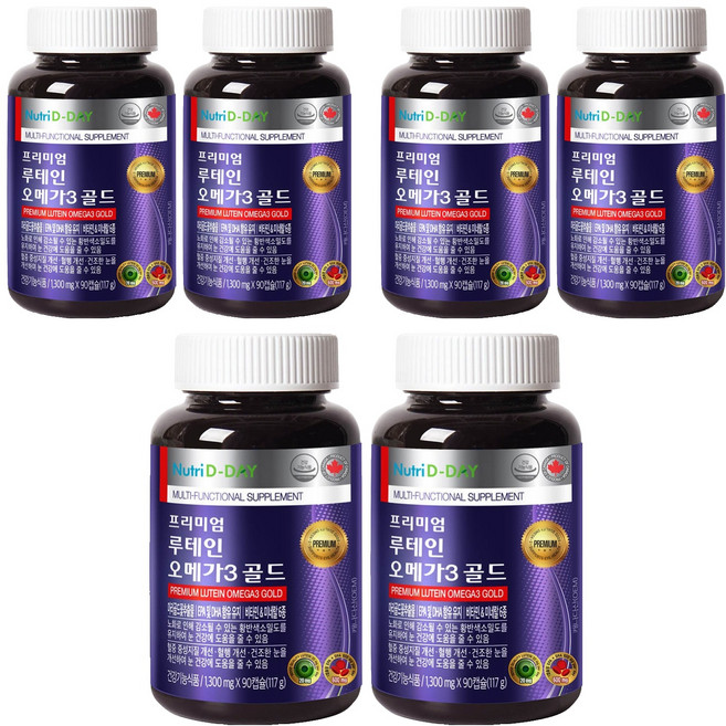 뉴트리디데이 프리미엄 루테인 오메가3 골드, 90정, 6개