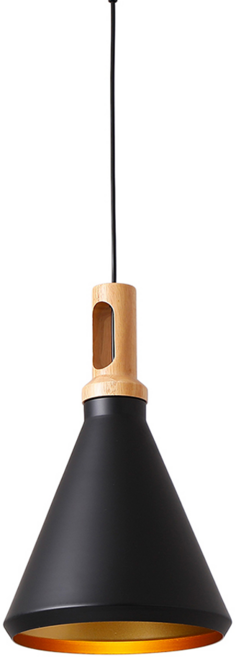 北歐風原木餐廳單吊燈 1坪 高度320cm以下適用 KC2191-46 40 x 25cm, 黑色