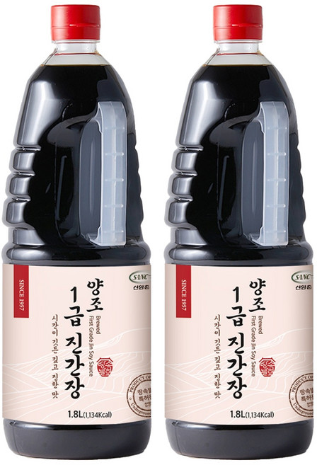 신앙촌 양조 1급 진간장, 1.8L, 2개