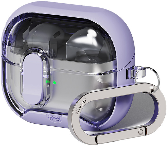 누아트 갤럭시 버즈3 / 버즈3프로 / 버즈3FE 마그네틱 스탠드 락 범퍼 케이스, 라벤더, 1개